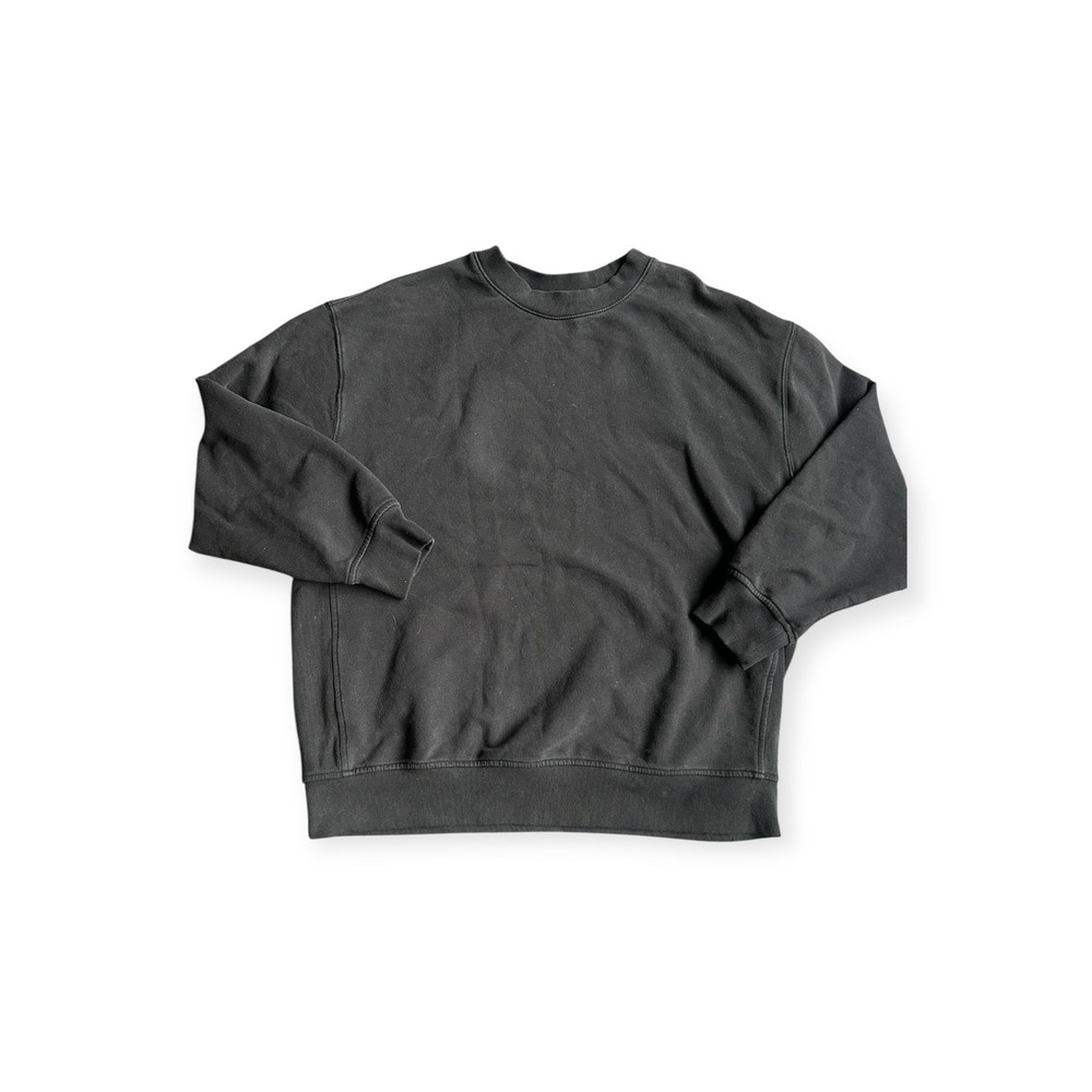 Athleta Black Relaxed Crewneck Sweatshirt Women's Medium Long Sleeve Pullover
